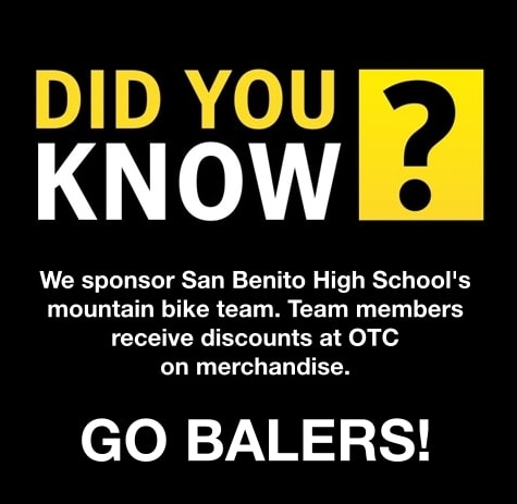 Supporting local kids, we sponsor the mountain bike team from San Benito High School